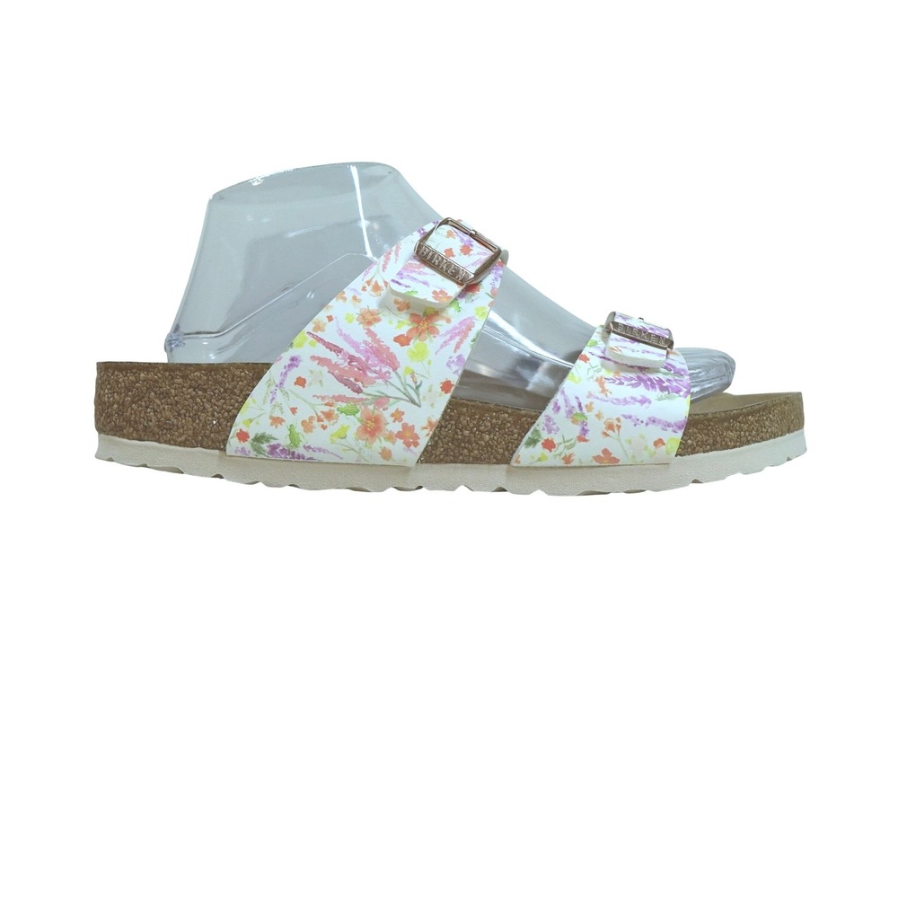 Birkenstock Sydney Watercolor Sandals Women 9 40 White Floral Print Double Strap - Picture 4 of 9